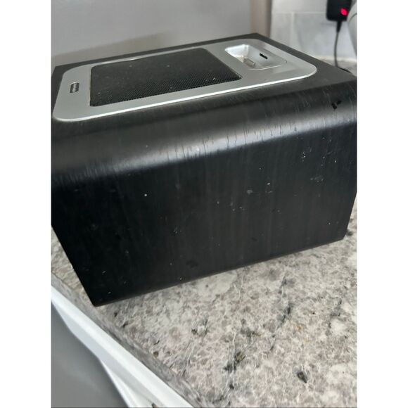 Crosley Tabletop AM/FM Radio w/ iPod Dock, AUX In, Line Out, Black/Silver Works - Picture 3 of 6